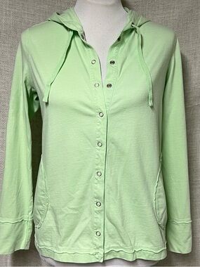 Women’s Lightweight Hooded Snap-Front jacket- Light Green